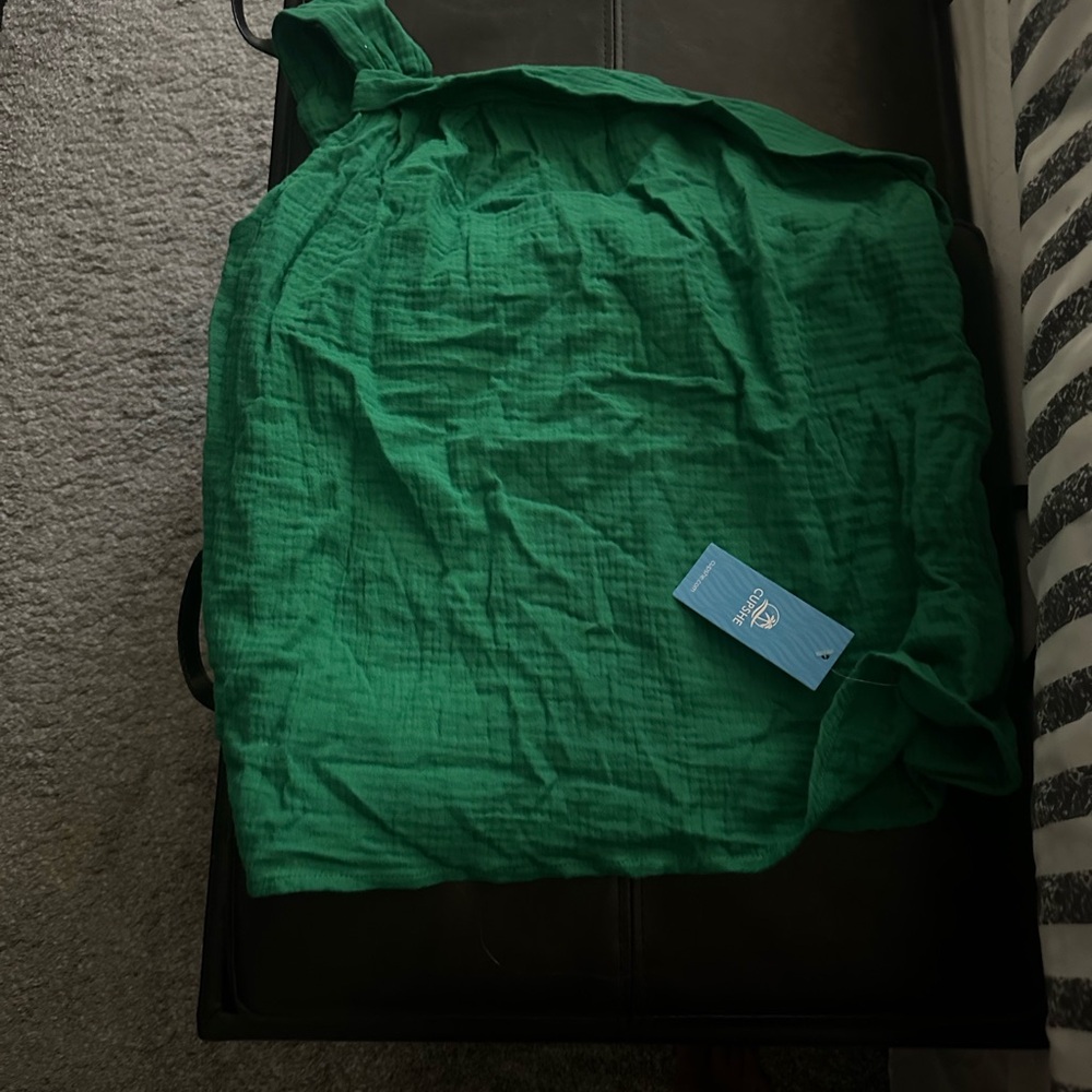 Green Textured Tote Bag